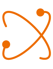 Orange supply chain icon