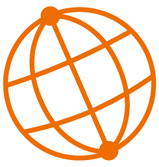 Orange globe icon